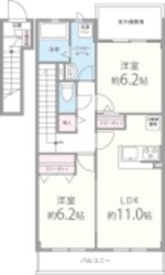 志紀駅 徒歩10分 2階の物件間取画像